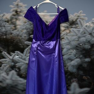 1990s Satin Purple Evening Gown
